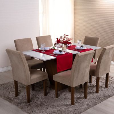 Caminho de Mesa Basic Liso 1 Peça 1,30m x 40cm Decorativo Tecido Oxford - Vermelho