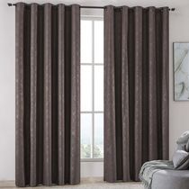 Cortina Iza Jacquard Estampado Floral 2,00x1,60m Sala Quarto Varão 2M - Marrom