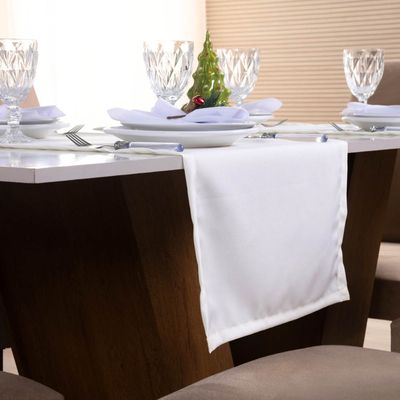 Caminho de Mesa Basic Liso 1 Peça 1,30m x 40cm Decorativo Tecido Oxford - Palha