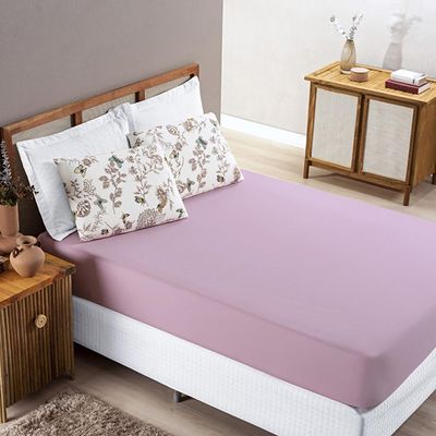 Jogo de Lençol Grace Queen 3 Peças Malha 100% Algodão Macio Estampado - Butterfly Borboleta Rosa