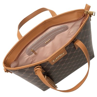 Bolsa Tote Transversal Feminina Rafitthy 28.16176 Monograma Marrom