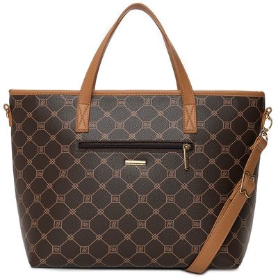 Bolsa Tote Transversal Feminina Rafitthy 28.16176 Monograma Marrom