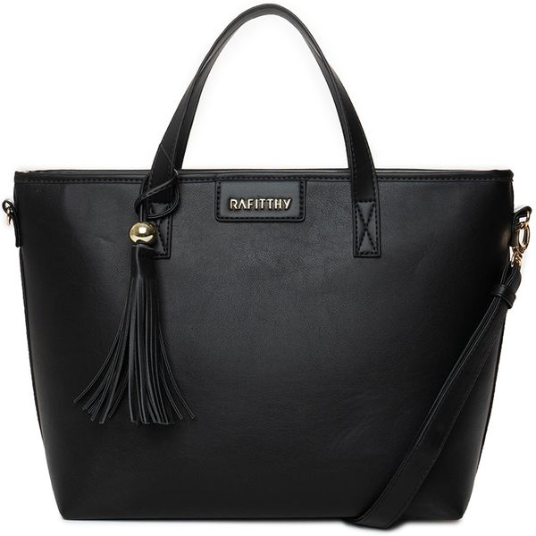 Bolsa Tote Transversal Feminina Rafitthy 28.16176 Monograma Preto