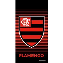 Toalha Praia Buettner Veludo Brasão Flamengo 70cm x 140m Vermelho