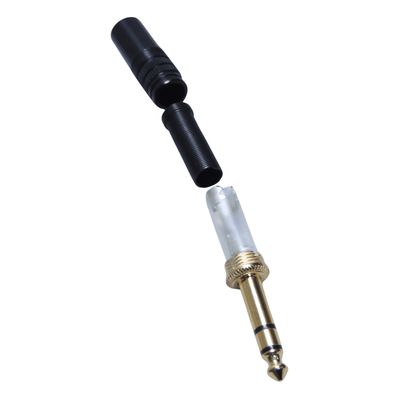 Plug Conector P10 Estéreo para montagem de cabo com rabicho