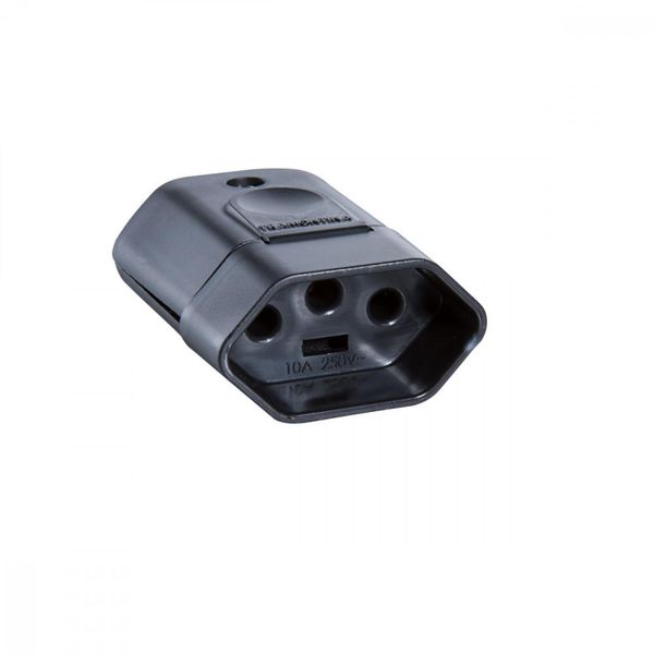 Plugue Femea 2P+T 250 V 20 A Tramontina Preto