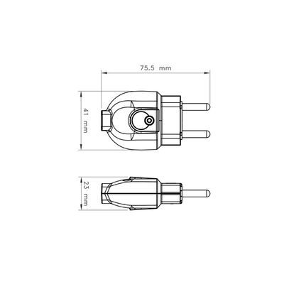 Kit 8 Plugue Macho 2P 20 A 250 V Tramontina Branco