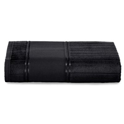 Jogo De Banho Dohler Artesanalle Barrado Liso com 2 Peças Preto