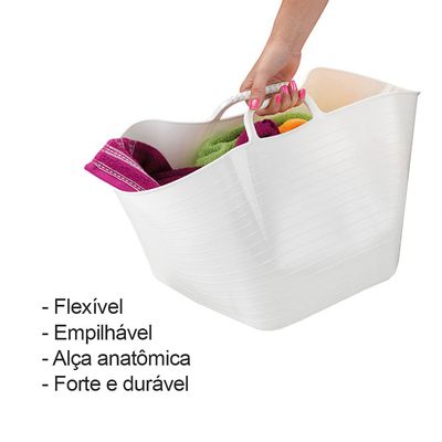 Balde 4 Cestos Organizador Multiuso Flexivel 42L 30L 20L 15L