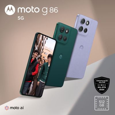 Smartphone Motorola Moto G86 5G Tela 6,7 1.5K pOLED 512GB Câmera Sony 50MP Lilás