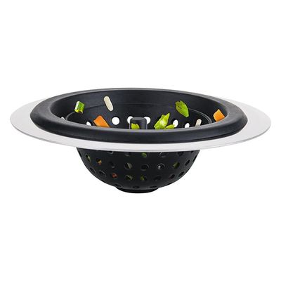 Ralo para Pia Euro Home em Silicone e Aço Inox - Preto