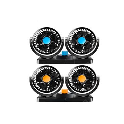 Mini Ventilador Duplo Automotivo Ajustável Painel Carro Cor:Laranja