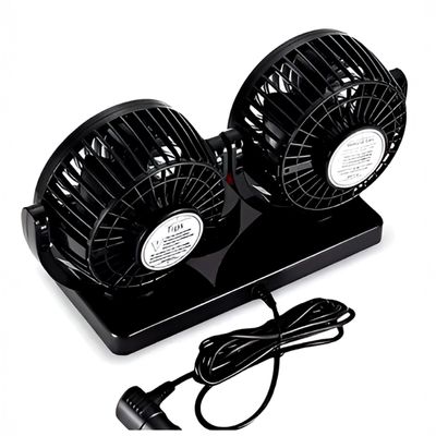 Mini Ventilador Duplo Automotivo Ajustável Painel Carro Cor:Laranja