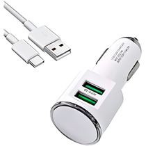 Fonte Veicular Carregador Cabo 2 Entradas USB Branco