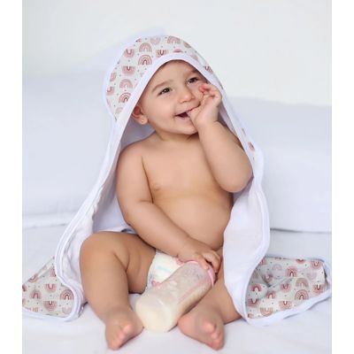 Toalha Com Capuz Bebê Vivaldi Rosa UN / Rosa