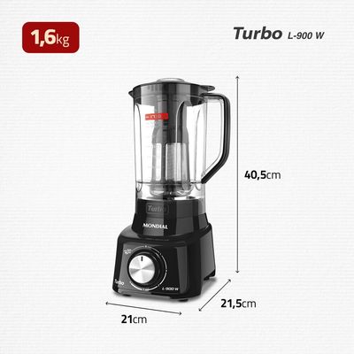 Liquidificador Turbo 2,7 Litros, 900W L-900-FB Mondial Preto / 220V