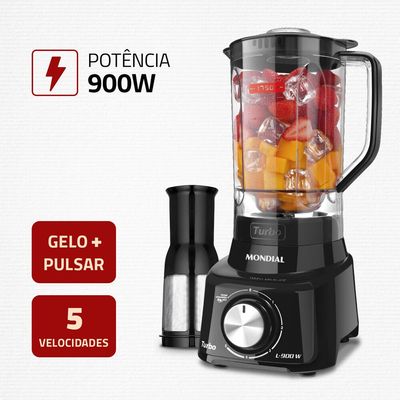 Liquidificador Turbo 2,7 Litros, 900W L-900-FB Mondial Preto / 220V