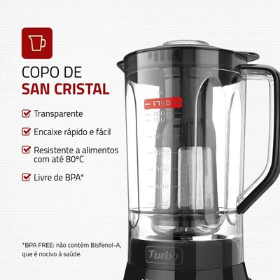 Liquidificador Turbo 2,7 Litros, 900W L-900-FB Mondial Preto / 110V