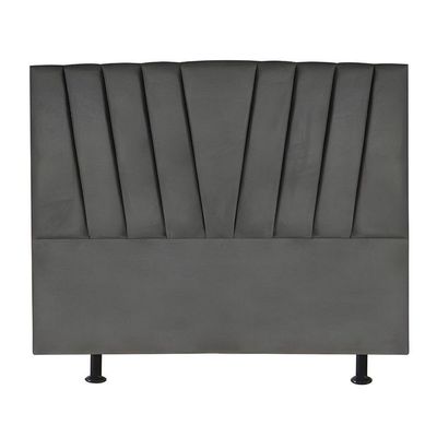 Cabeceira Estofada Cama Box King 195 Cm Louise Corino cinza