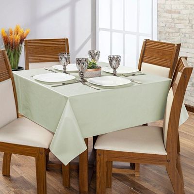 Toalha De Mesa 4 Lugares Térmica Impermeável 1,40 M X 1,40 M 100% Policloreto De Vinila - Bege