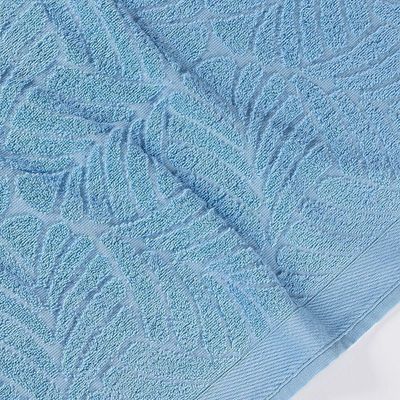 Toalha De Rosto Native Fio Penteado Jacquard Folhas 01 Peça 100% Algodão - Oceano
