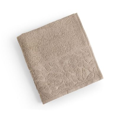 Toalha De Rosto Blume Fio Penteado Barrado Floral 01 Peça 100% Algodão - Amêndoa
