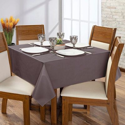 Toalha De Mesa 4 Lugares Térmica Impermeável 1,40 M X 1,40 M 100% Policloreto De Vinila - Marrom