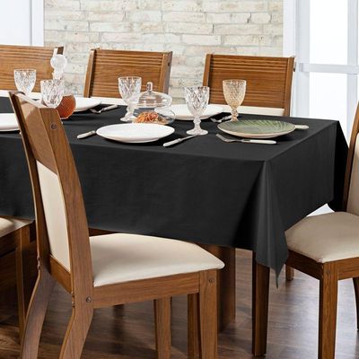 Toalha De Mesa 8 Lugares Térmica Impermeável 1,40 M X 2,50 M 100% Policloreto De Vinila - Preto