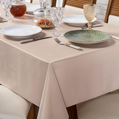 Toalha De Mesa 4 Lugares Térmica Impermeável 1,40 M X 1,40 M 100% Policloreto De Vinila - Avelã