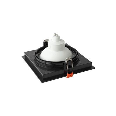 Spot De Embutir Recuado Nordecor Loyo Para 1 Lâmpada Ar111 Gu10 Quadrado Preto