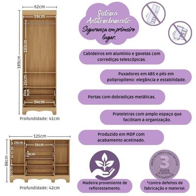 Quarto De Bebê Completo Berço Americano 3 Em 1 Colchão Dengo Multimóveis MP4612 Madeirado-branco