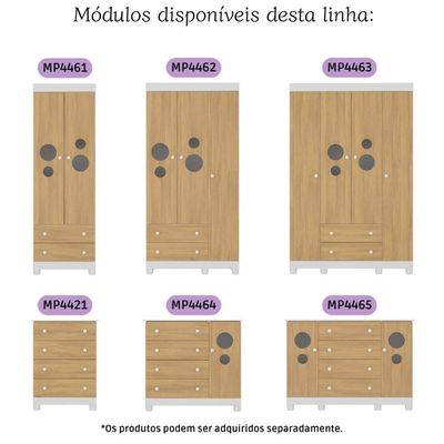 Quarto De Bebê Completo Berço Americano 3 Em 1 Colchão Bombom Multimóveis MP4642 Branco-madeirado
