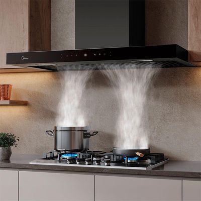 Coifa De Parede 90cm Black Inox Smart Pro Touch Midea MH90M77AT22BW1 110V