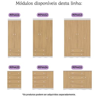 Quarto De Bebê Completo Berço Americano 3 Em 1 Colchão Realeza Multimóveis MP4607 Branco-madeirado