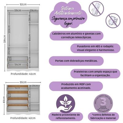 Quarto De Bebê Completo Berço Americano 3 Em 1 Colchão Realeza Multimóveis MP4607 Branco-madeirado