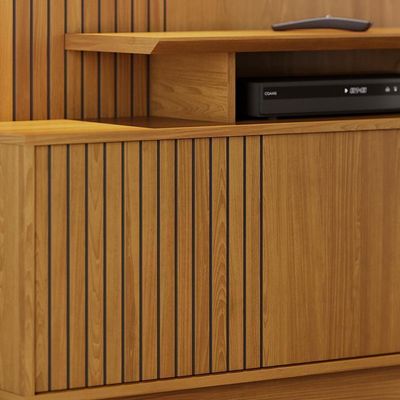 Estante Home Theater Ares Cumaru Para Tv Até 65” Com Pés - Madetec Cumaru