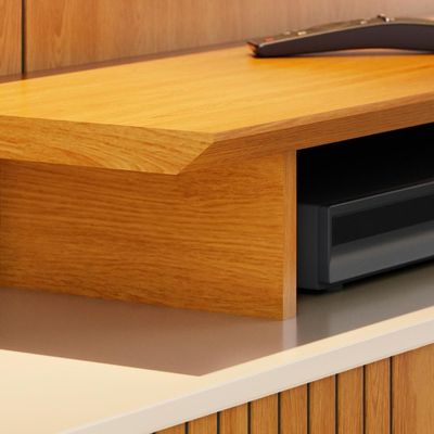 Estante Home Theater Ares Cinamomo/off White Para Tv Até 65” - Madetec Cinamomo/off White
