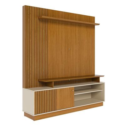 Estante Home Theater Ares Cinamomo/off White Para Tv Até 65” - Madetec Cinamomo/off White