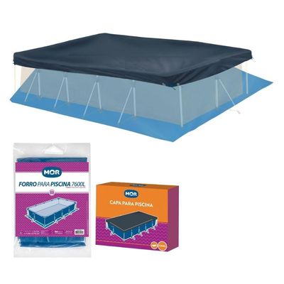 Capa E Forro Para Piscina 7600 Litros Mor