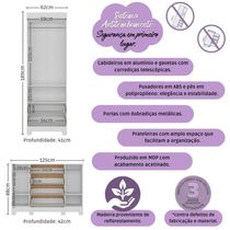 Quarto De Bebê Completo Berço Americano 3 Em 1 Colchão Allegra Multimóveis MP4610 Branco-off White