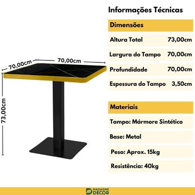 Conjunto Mesa De Jantar Quadrada Venezia 70x70cm Preta Com 2 Cadeiras Estofadas Marcela - Rosa