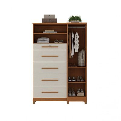 Cômoda Com Sapateira Imperial 1 Porta 5 Gavetas Cinamomo/areia