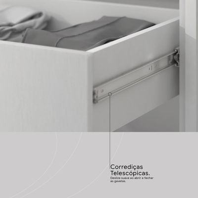 Camarim Penteadeira 3 Gavetas 2 Porta Com Led Viena Branco