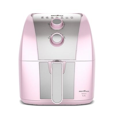 Air Fryer Rosa Britânia 5,5L Cesto Pinkstone 1500W BAFE53 127V