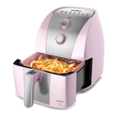 Air Fryer Rosa Britânia 5,5L Cesto Pinkstone 1500W BAFE53 127V