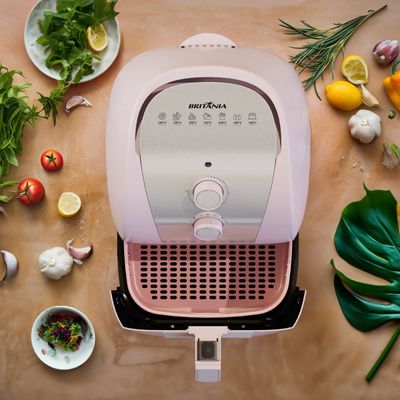 Air Fryer Rosa Britânia 5,5L Cesto Pinkstone 1500W BAFE53 127V