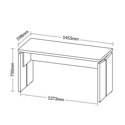 Mesa Para Escritório Home Office 145cm Unik A02 Nogal Preto - Lyam Decor