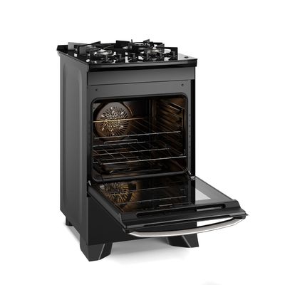 Fogão 4 bocas Electrolux Preto Experience c/ Mesa de Vidro, Grill e PerfectCook360 (FE4CP) 127V