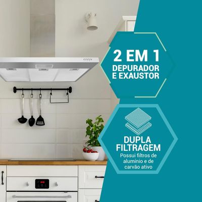 Depurador e Exaustor Inox Philco 3 Velocidades 150W PDR80I 220V