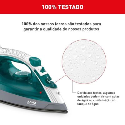 Ferro de Passar a Vapor Arno Steamgliss FSGP com Spray e Base Antiaderente - Verde/Branco branco/verde / 110